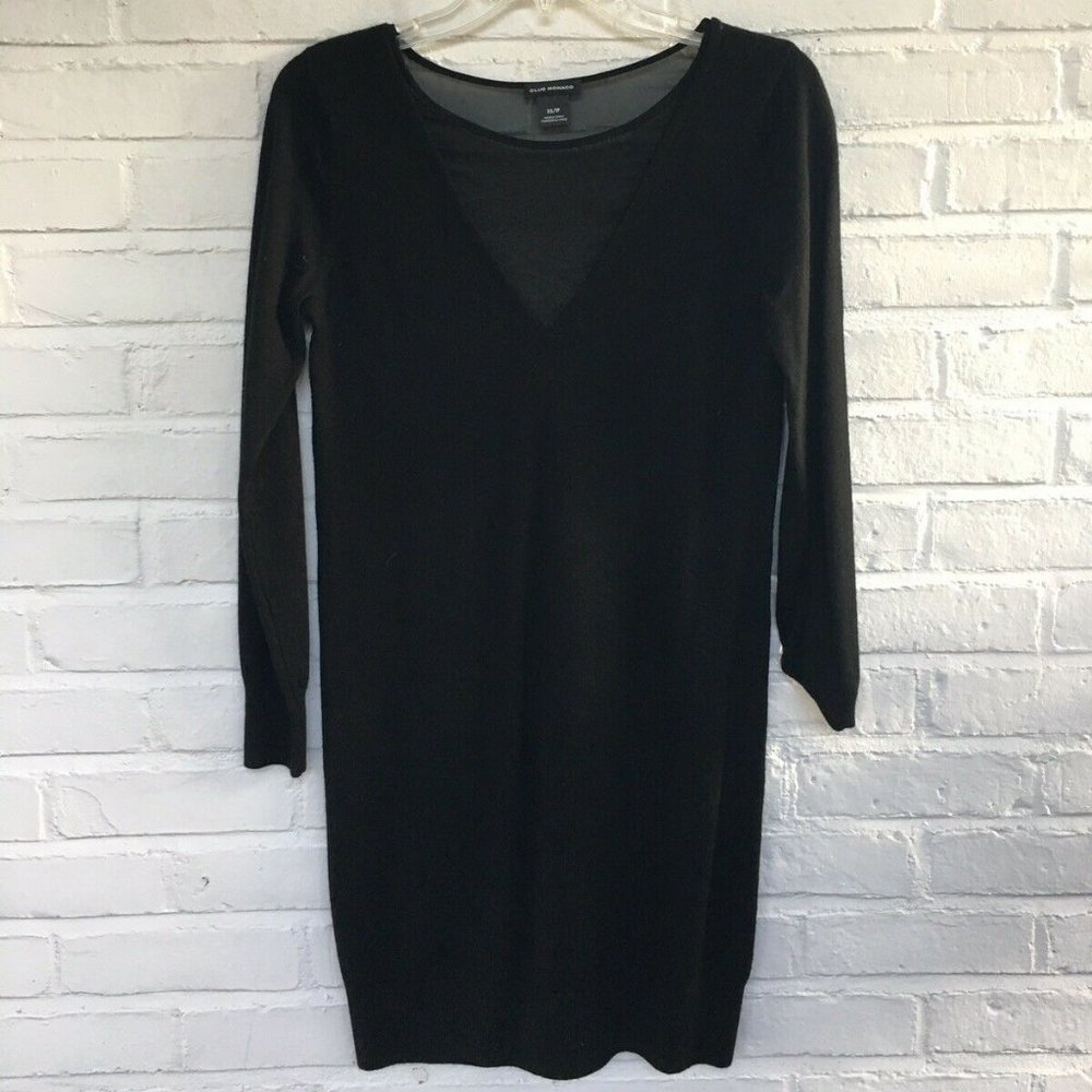 club monaco black sweater dress Club Monaco | Dresses | Club Monaco Black Sweater Sheer V Neck Dress